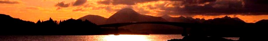 Sunset behind the Skye Bridge.